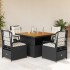 Set de muebles jardín 5 pzas con cojines ratán sintético