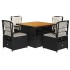 Set de muebles jardín 5 pzas con cojines ratán sintético