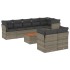 Set de muebles de jardín 9 pzas y cojines ratán sintético
