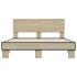 Estructura cama madera ingeniería metal roble Sonoma 140x200