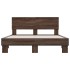 Estructura cama madera ingeniería metal marrón roble 120x200
