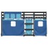 Litera con cortinas madera maciza de pino azul 90x200