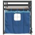 Litera con cortinas madera maciza de pino azul 90x200