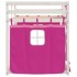Litera con cortinas madera maciza de pino rosa 90x200