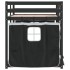 Litera con cortinas madera maciza pino blanco y negro 90x190