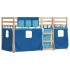 Litera con cortinas madera maciza de pino azul 90x190