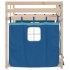 Litera con cortinas madera maciza de pino azul 90x190