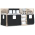 Litera con cortinas madera maciza pino blanco y negro 75x190