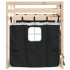 Litera con cortinas madera maciza pino blanco y negro 75x190