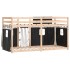 Litera con cortinas madera maciza pino blanco y negro 75x190