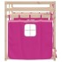 Litera con cortinas madera maciza de pino rosa 90x190