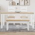 Mesa de comedor Panama madera maciza pino blanco 160x80x75