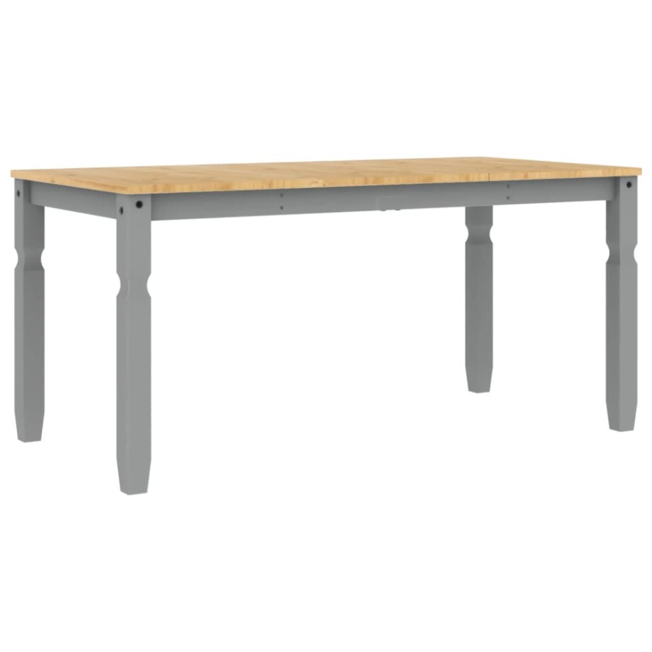 Mesa de comedor Corona madera maciza de pino gris 160x80x75