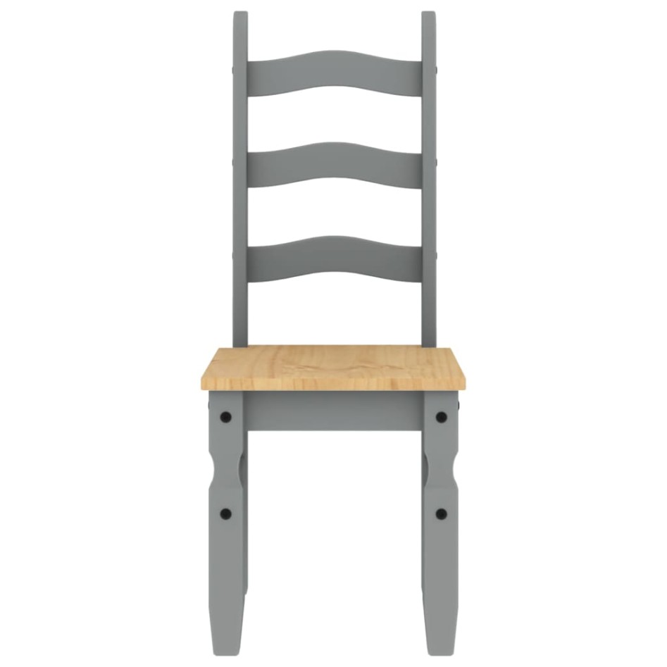 Sillas de comedor Corona 2 uds madera pino gris 42x47x107