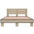 Estructura cama madera ingeniería metal roble Sonoma 120x200