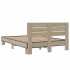Estructura cama madera ingeniería metal roble Sonoma 120x200