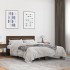 Estructura cama madera ingeniería metal marrón roble 140x200