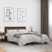 Estructura cama madera ingeniería metal marrón roble 140x200 cm