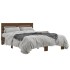 Estructura cama madera ingeniería metal marrón roble 140x200