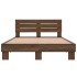 Estructura cama madera ingeniería metal marrón roble 140x200