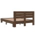 Estructura cama madera ingeniería metal marrón roble 140x200