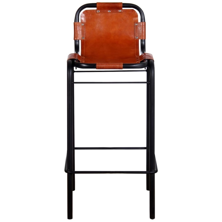 Taburetes de barra de cocina 2 unidades cuero