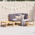 Set de muebles de jardín 4 pzs y cojines madera maciza