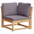 Set de muebles de jardín 4 pzs y cojines madera maciza