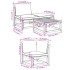 Set de muebles de jardín 4 pzs y cojines madera maciza