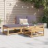 Set de muebles de jardín 4 pzs y cojines madera maciza