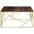 Mesa de centro acero inoxidable madera maciza traviesa