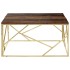 Mesa de centro acero inoxidable madera maciza traviesa