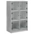 Aparador alto con puertas madera gris Sonoma 68x37x109