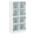 Aparador alto con puertas madera ingeniería blanco 68x37x142