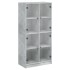 Aparador alto con puertas madera gris hormigón 68x37x142