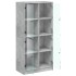 Aparador alto con puertas madera gris hormigón 68x37x142