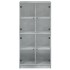 Aparador alto con puertas madera gris hormigón 68x37x142