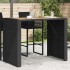 Mesa alta jardín superficie madera ratán PE negro 145x80x110