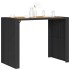 Mesa alta jardín superficie madera ratán PE negro 145x80x110