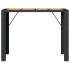 Mesa alta jardín superficie madera ratán PE negro 145x80x110