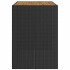Mesa alta jardín superficie madera ratán PE negro 145x80x110
