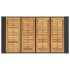 Mesa alta jardín superficie madera ratán PE negro 145x80x110