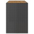 Mesa alta jardín superficie madera ratán PE negro 185x80x110