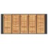 Mesa alta jardín superficie madera ratán PE negro 185x80x110