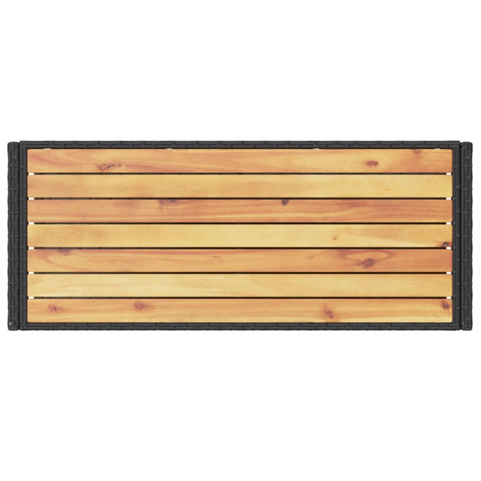 Carrito de bar 3 niveles ratán PE y madera maciza acacia