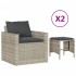 Set de sofás de jardín 4 pzas y cojines ratán sintético