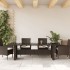 Mesa de jardín superficie de vidrio ratán PE marrón