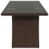 Mesa de jardín superficie de vidrio ratán PE marrón