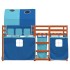 Litera con cortinas madera maciza de pino azul 80x200