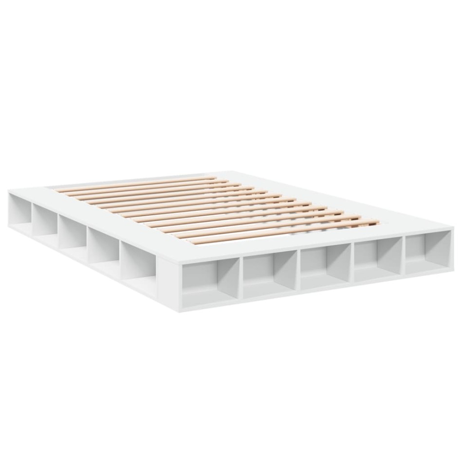 Estructura de cama madera de ingeniería blanca 160x200